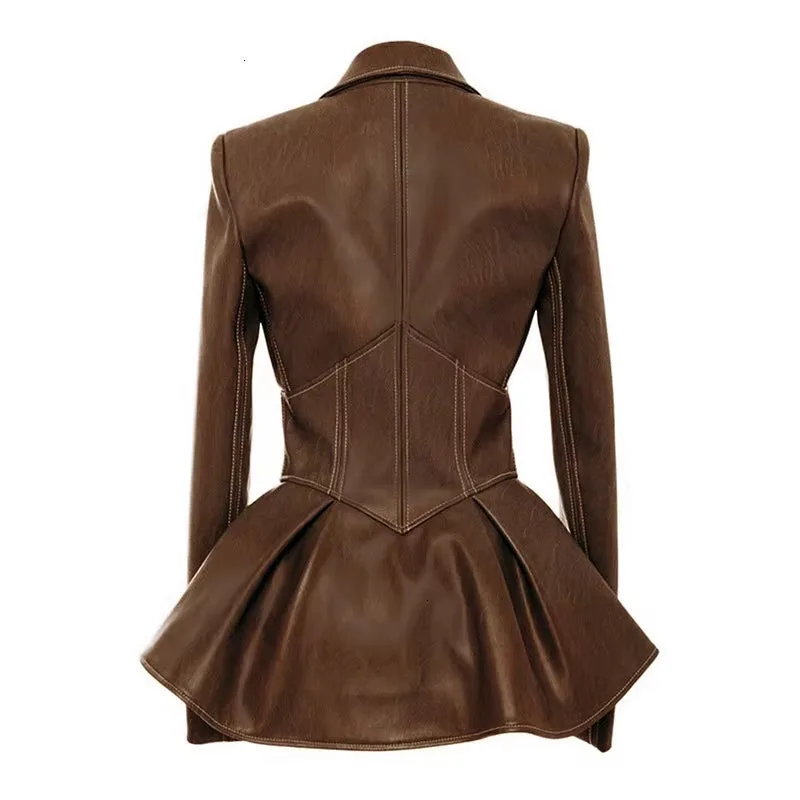 View 6 — Victorian steampunk jacket — faux leather