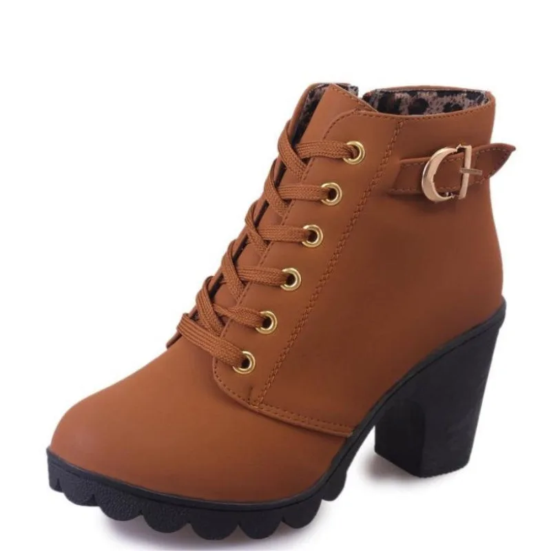 View 13 — Steampunk ankle boots — heel square
