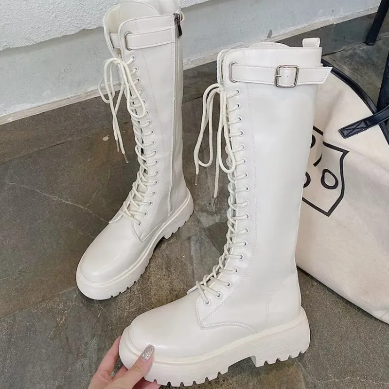 View 6 — Women’s steampunk boots — white