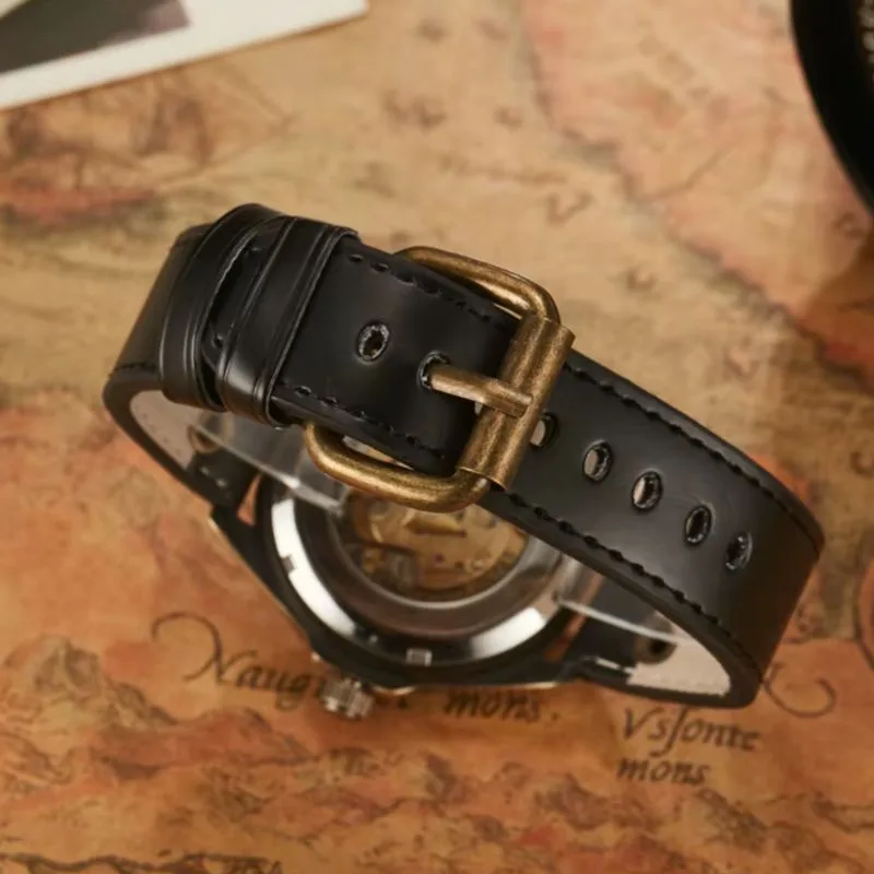 View 4 — Men’s steampunk watch — visible movement