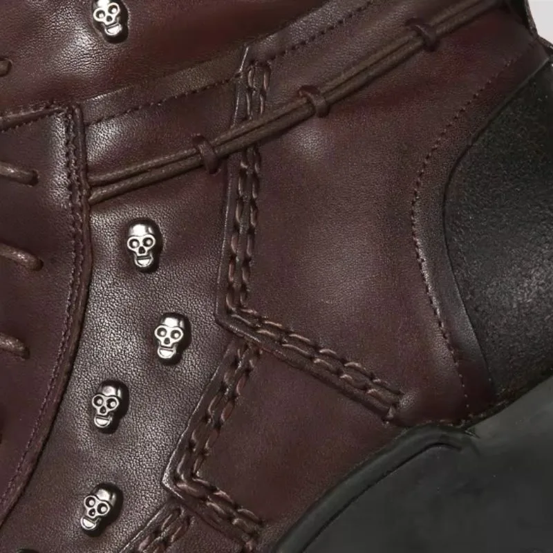 View 4 — Steampunk ankle boots — motorcycle brown