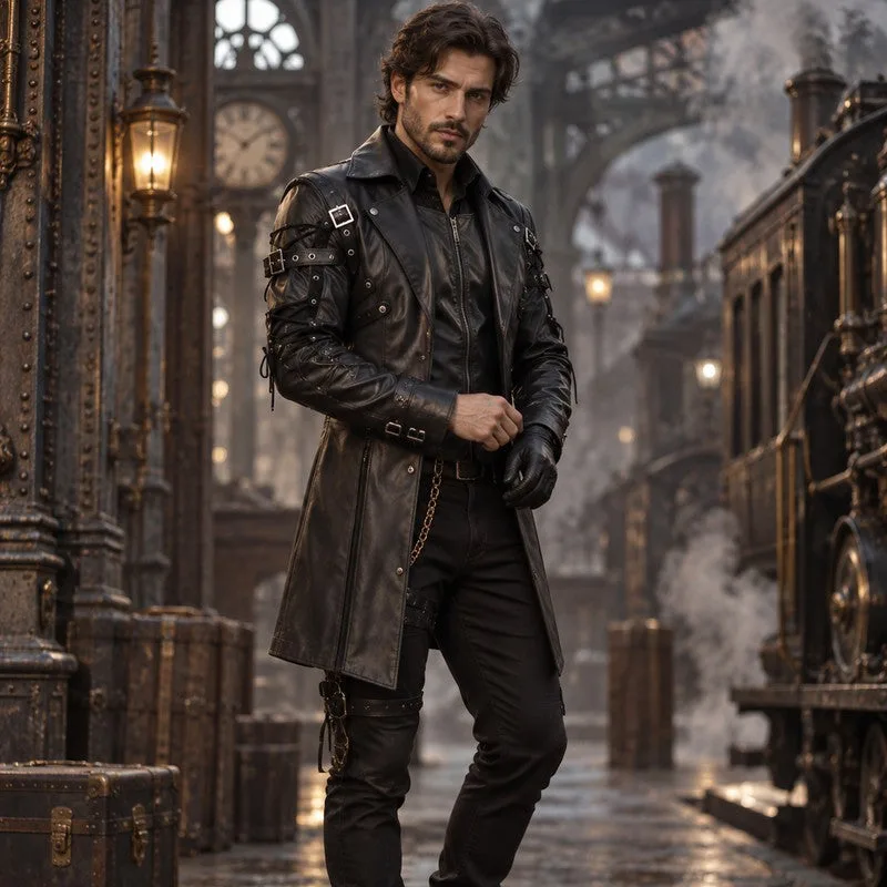 View 4 — Gothic steampunk jacket — PU