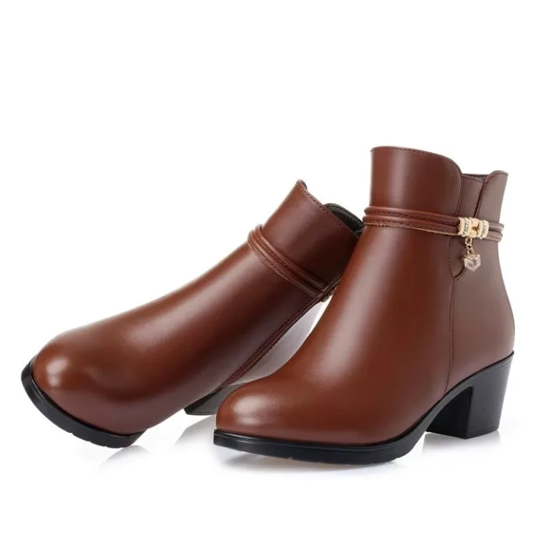 View 6 — Steampunk ankle boots — PU brown heel