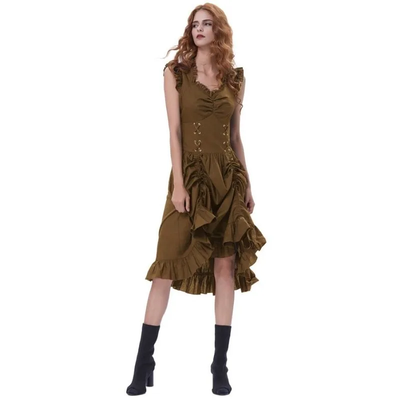 View 3 — Steampunk dress — Long brown