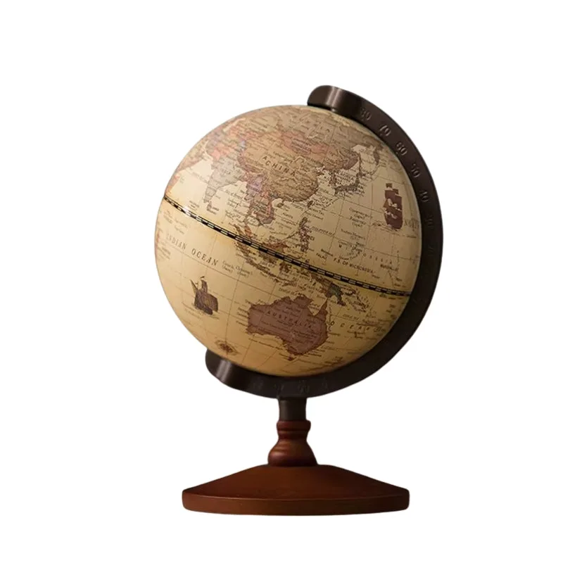 Steampunk globe rotating on foot