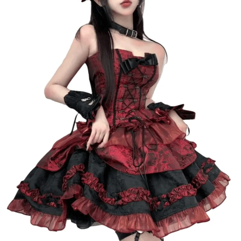 Steampunk dress — Lolita red