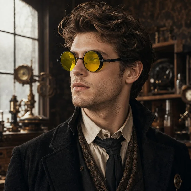 View 2 — Vintage-style steampunk sunglasses