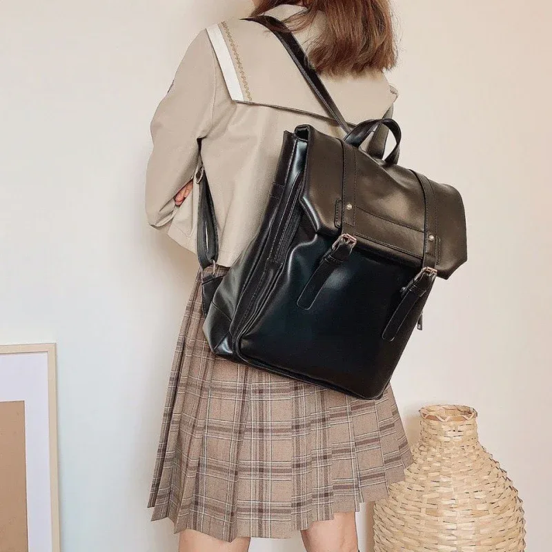 View 4 — Women’s vintage-style steampunk backpack — PU