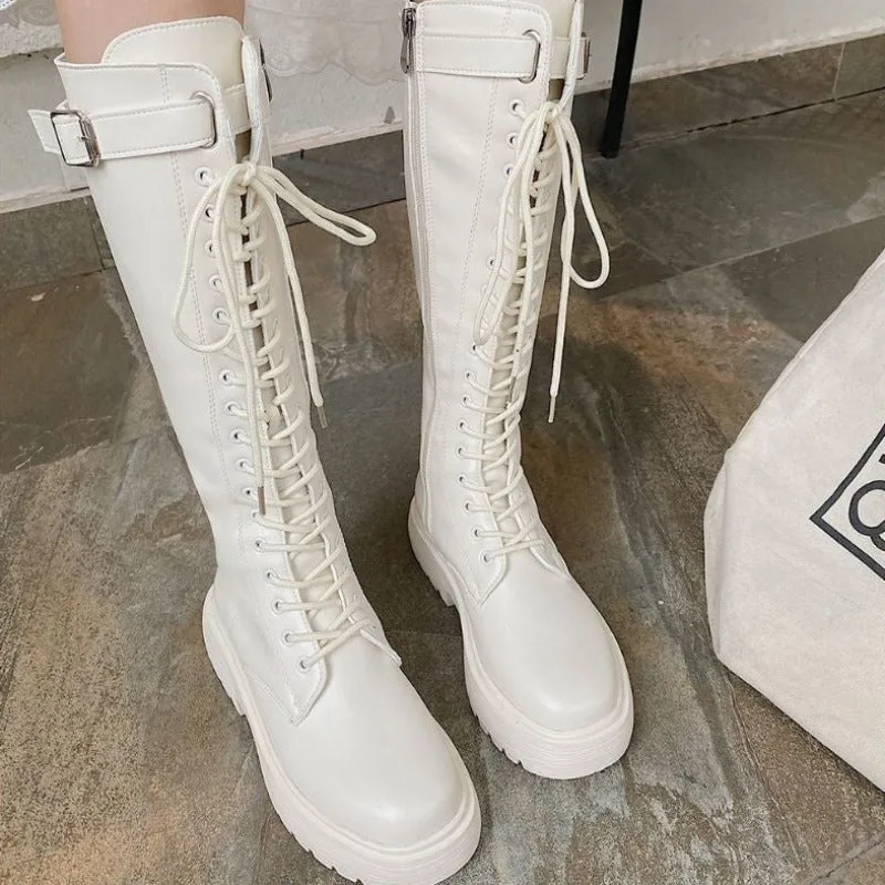 View 4 — Women’s steampunk boots — white