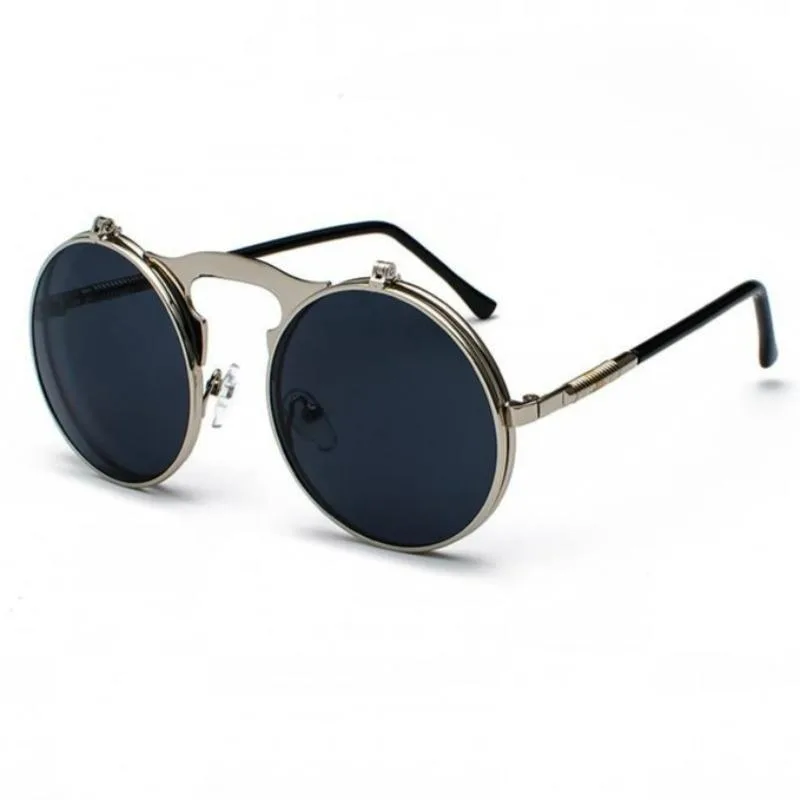 Steampunk sunglasses — lenses folding