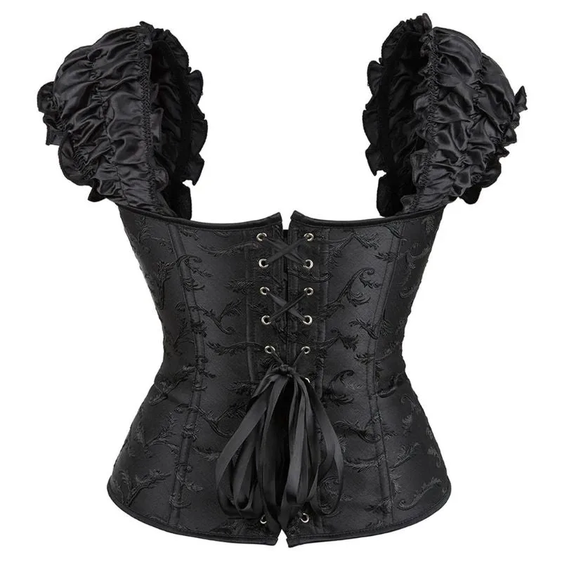 View 3 — Victorian steampunk corset — black