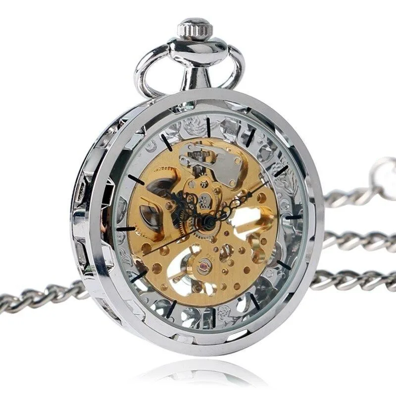 Steampunk pocket watch — visible movement