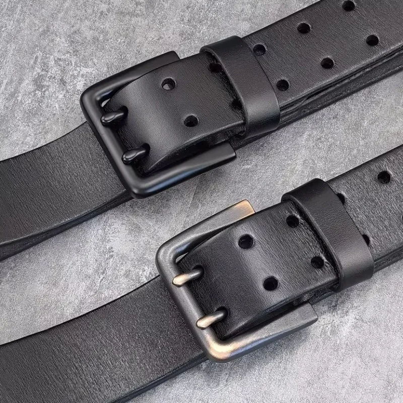 View 2 — Men’s steampunk belt — double pin