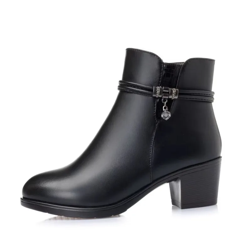 Steampunk ankle boots — PU black heel 5 cm
