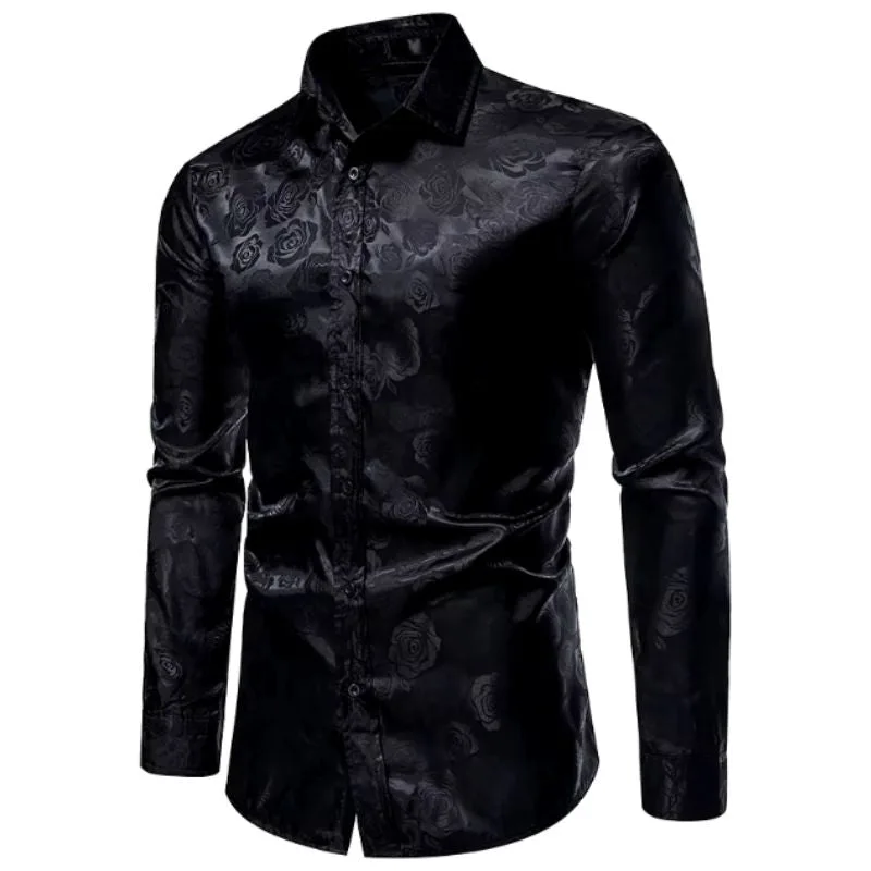 View 2 — Men’s steampunk shirt — black flower