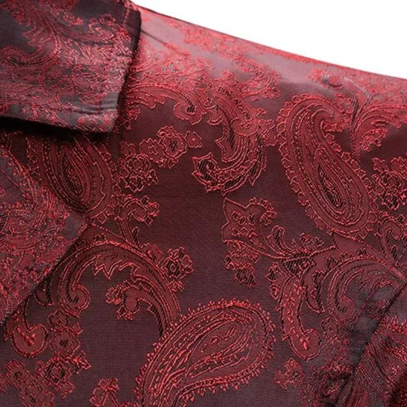 View 8 — Men’s gothic steampunk jacket — costume sleeveless red