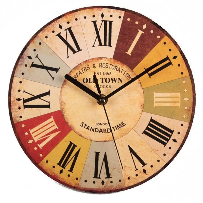 View 7 — Vintage-style steampunk clock — wall wood