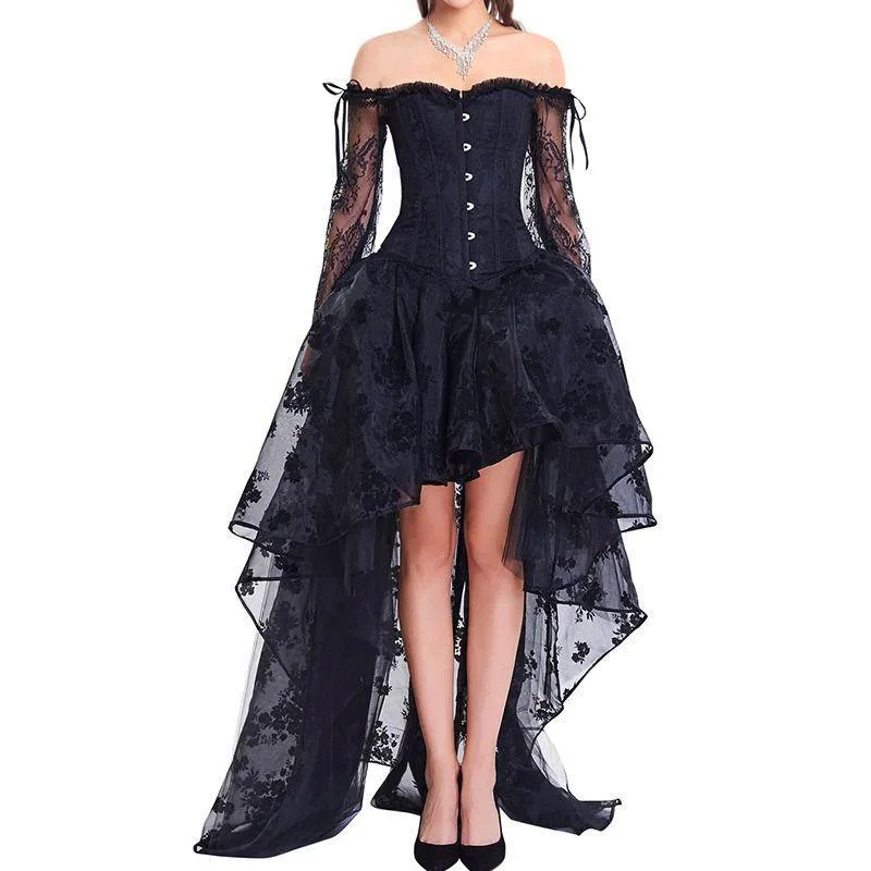 Steampunk dress — evening black