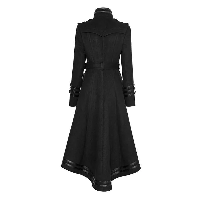 View 4 — Women’s gothic steampunk coat — long black