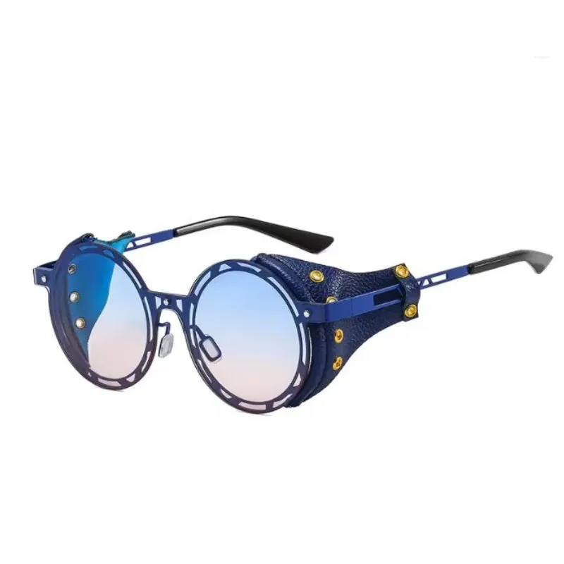 Vintage-style steampunk sunglasses — with faux leather