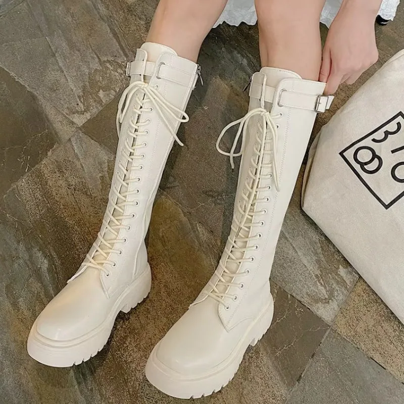 View 2 — Women’s steampunk boots — white