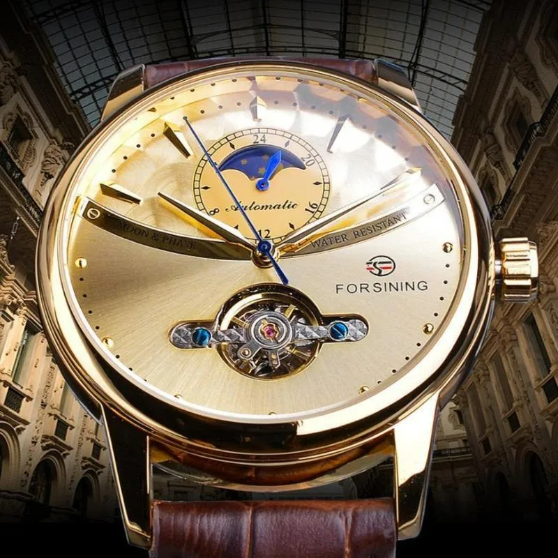View 5 — Men’s steampunk watch — moon phase