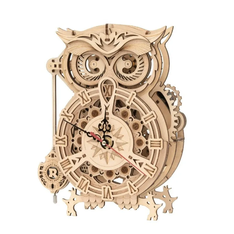 Steampunk model kit — wood clock owl Steampunk model kit — wood clock owl