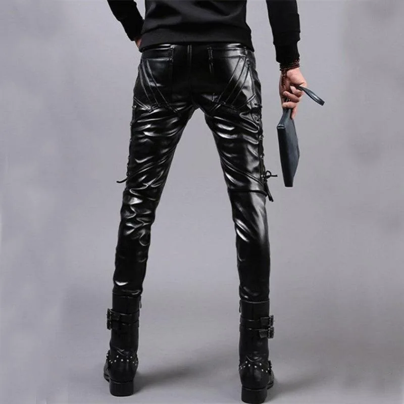 View 2 — Men’s gothic steampunk trousers — faux leather