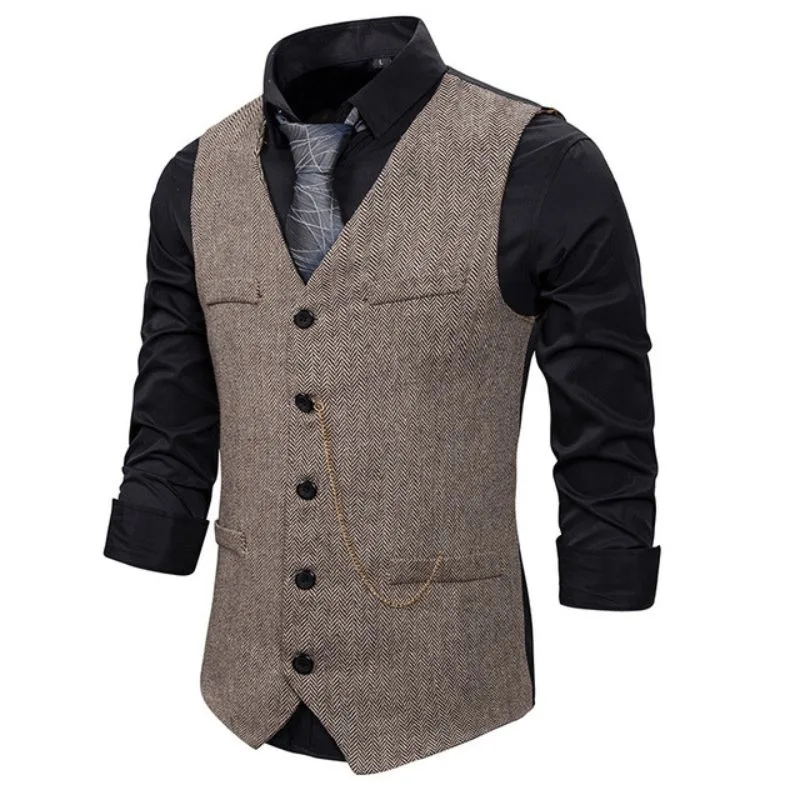 View 2 — Men’s steampunk waistcoat — costume with chain