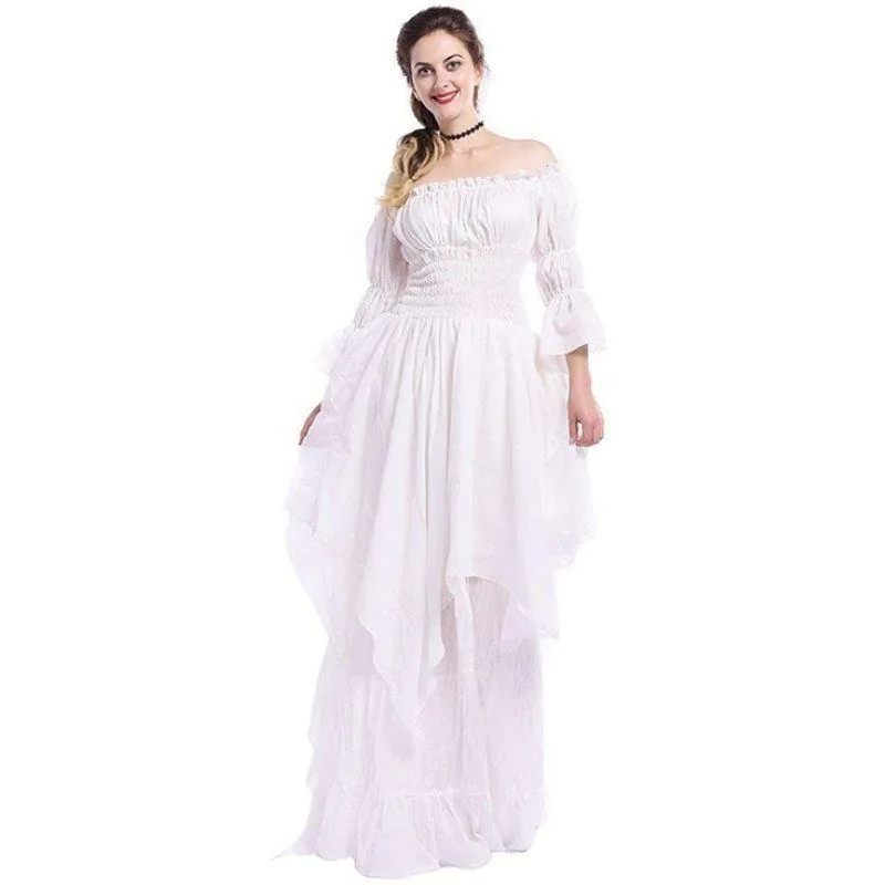 Victorian steampunk dress — white Victorian steampunk dress — white
