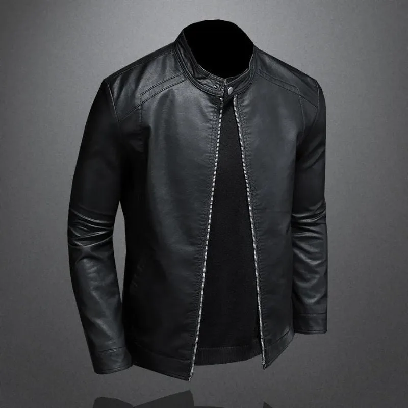 View 3 — Men’s steampunk jacket — biker PU faux leather