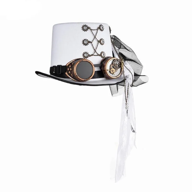 Steampunk hat — white