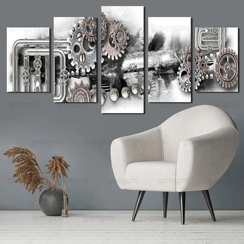 View 2 — Industrial steampunk wall art — cog
