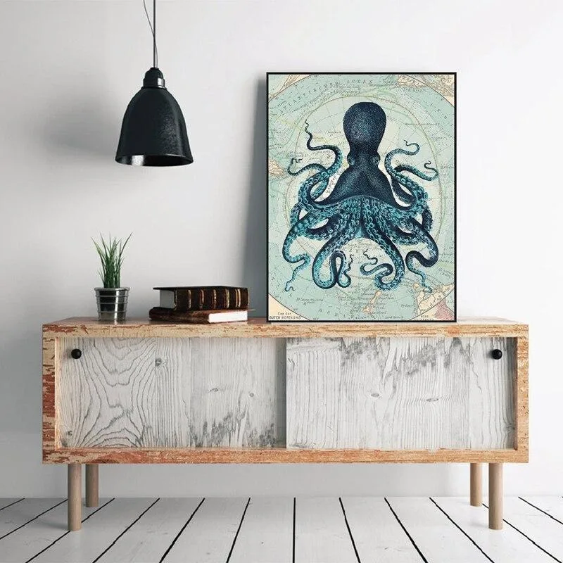 Steampunk wall art — Kraken