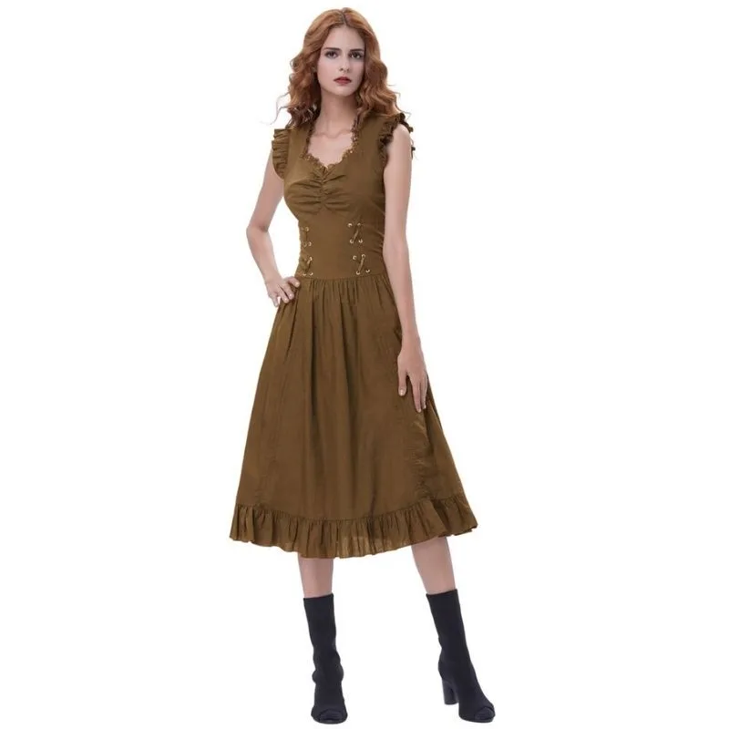 View 4 — Steampunk dress — Long brown