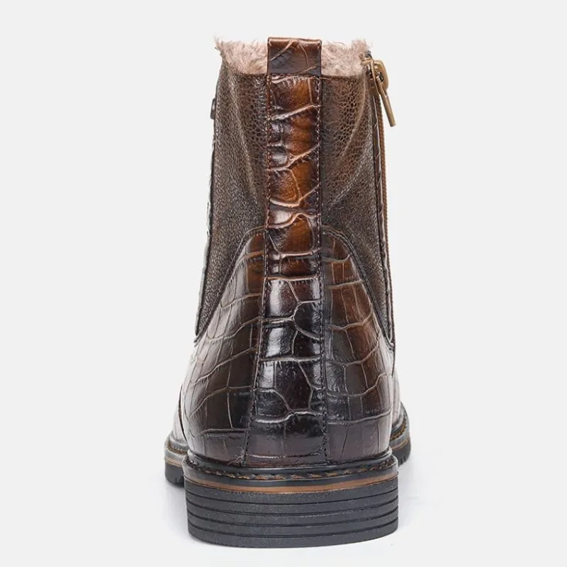 View 5 — Men’s steampunk ankle boots — brown dark
