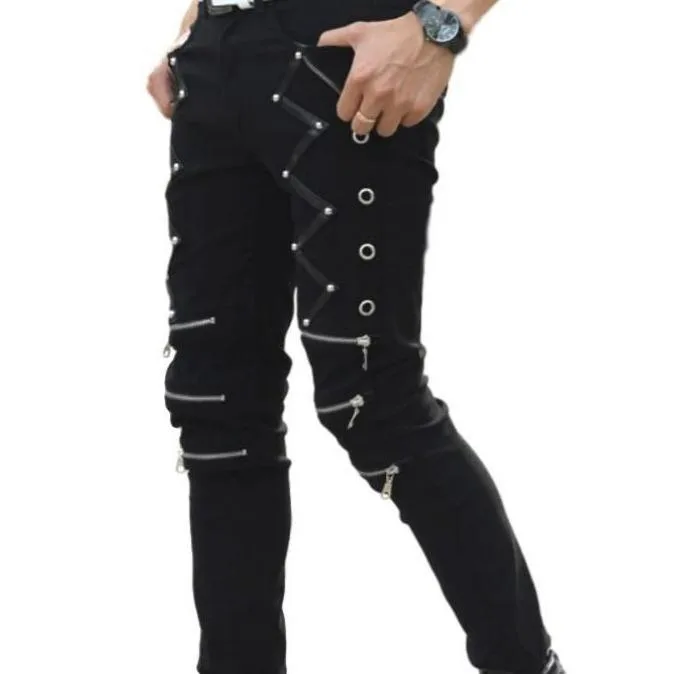 Men’s steampunk trousers — zipped punk