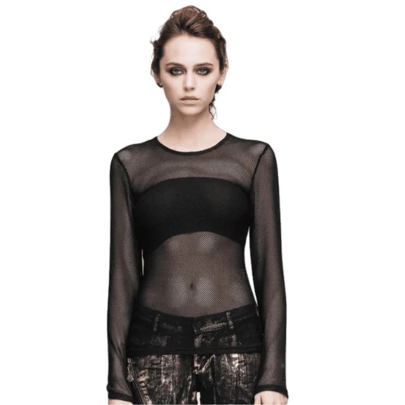 Women’s steampunk t-shirt — transparent knitted