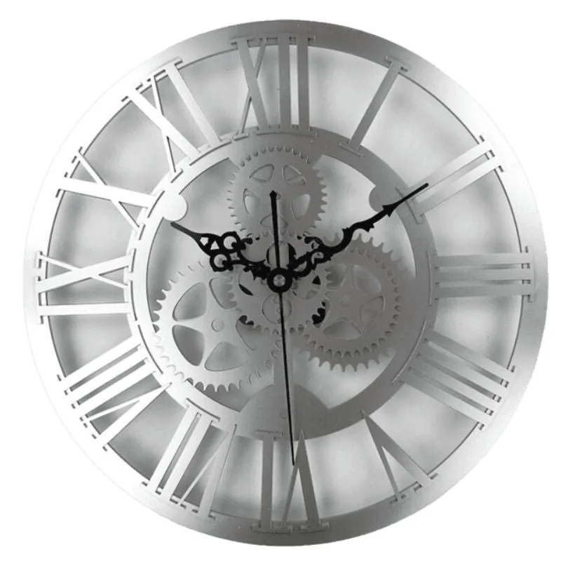 Vintage-style steampunk clock — grey