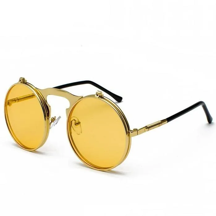 View 12 — Vintage-style steampunk sunglasses — Flip Up