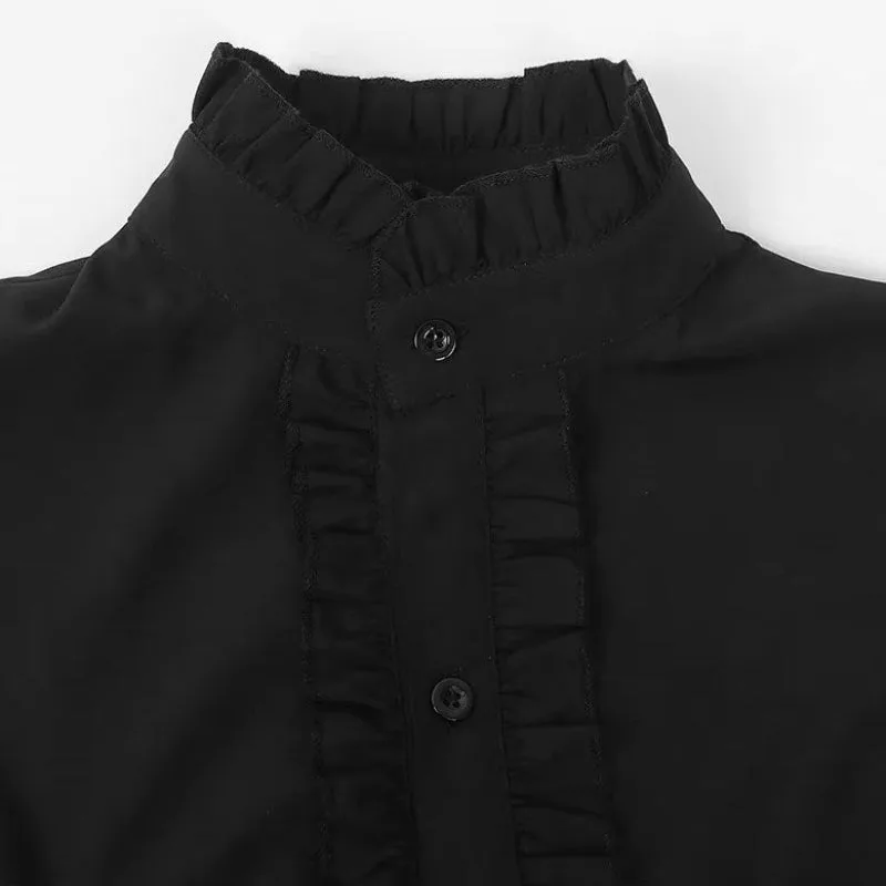 View 5 — Steampunk shirt — cravat Goth white