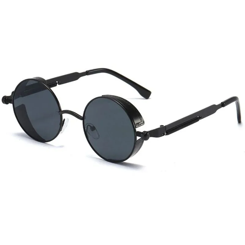 Vintage-style steampunk sunglasses — black