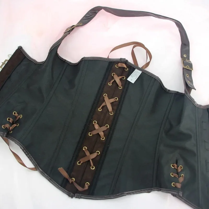 View 3 — Steampunk corset — faux leather