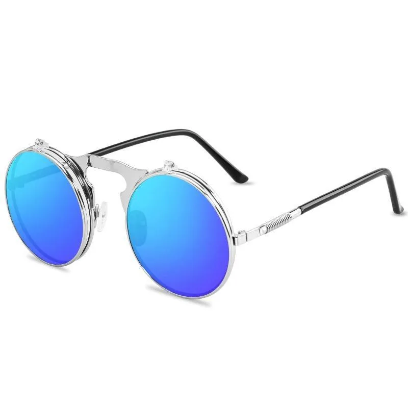 View 5 — Vintage-style steampunk sunglasses — Flip Up