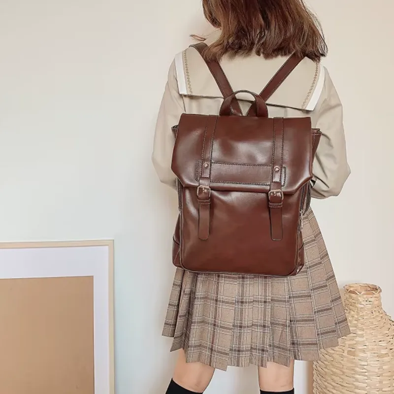 View 12 — Women’s vintage-style steampunk backpack — PU
