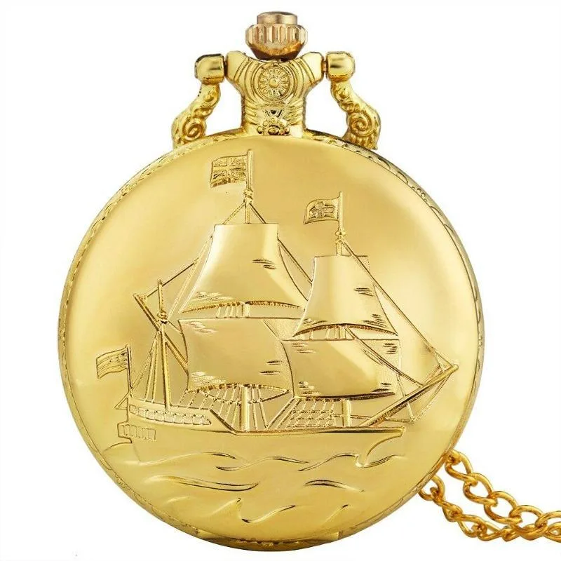 Steampunk pocket watch — boat