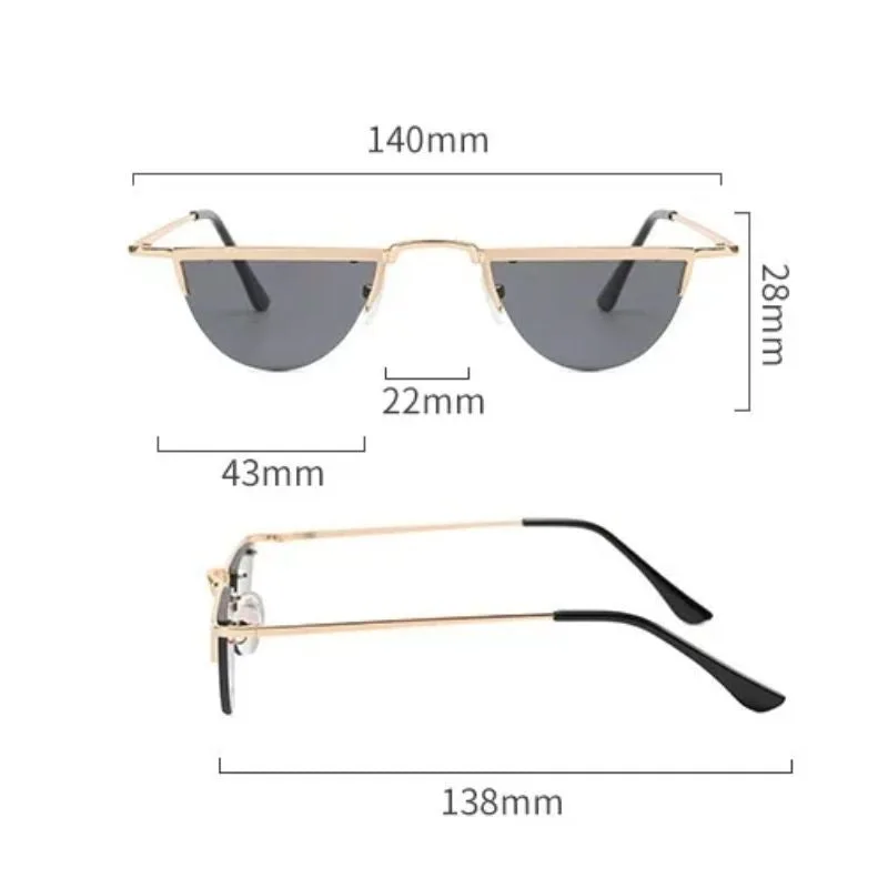 View 8 — Vintage-style steampunk sunglasses — half moon